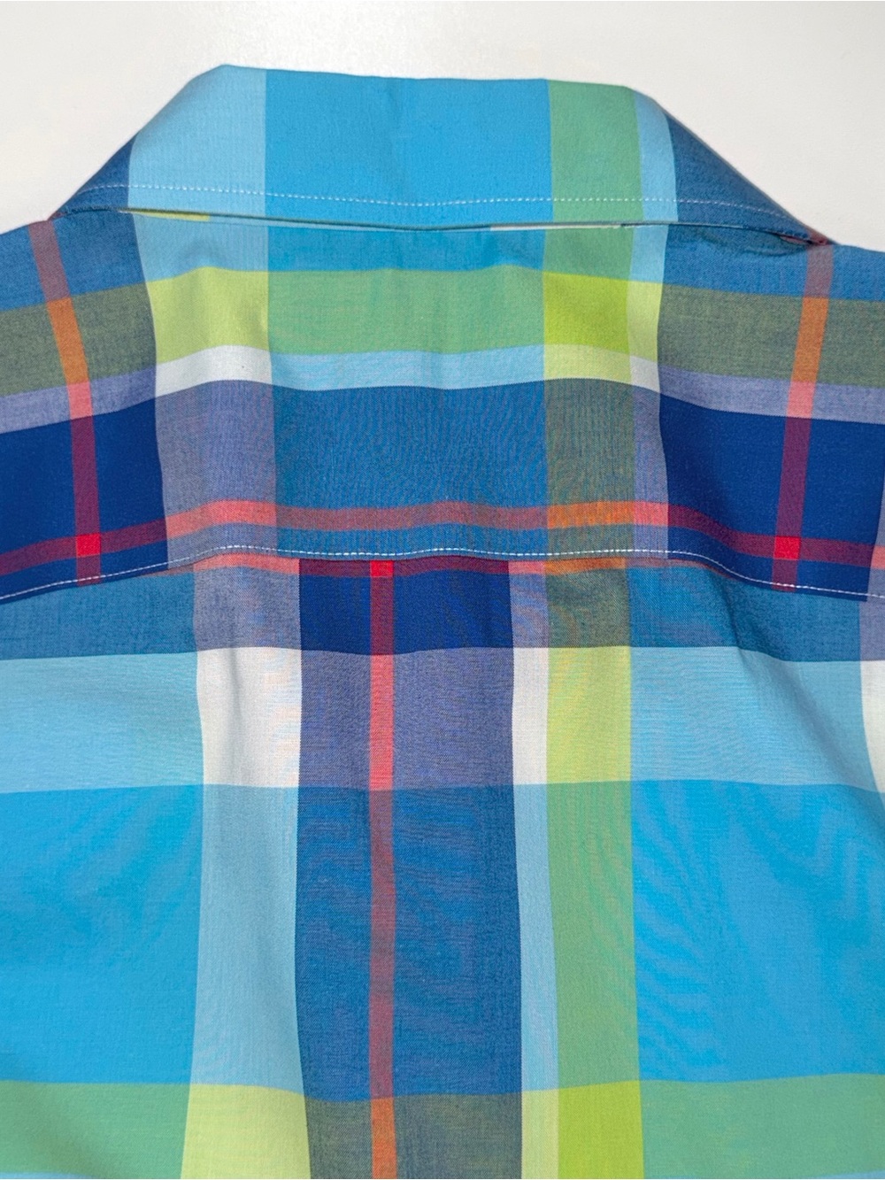 Chaps NO IRON Button Up Shirt Blue Plaid Top 3/4 Sleeve Women Sz Large ~ NWT - Picture 9 of 11